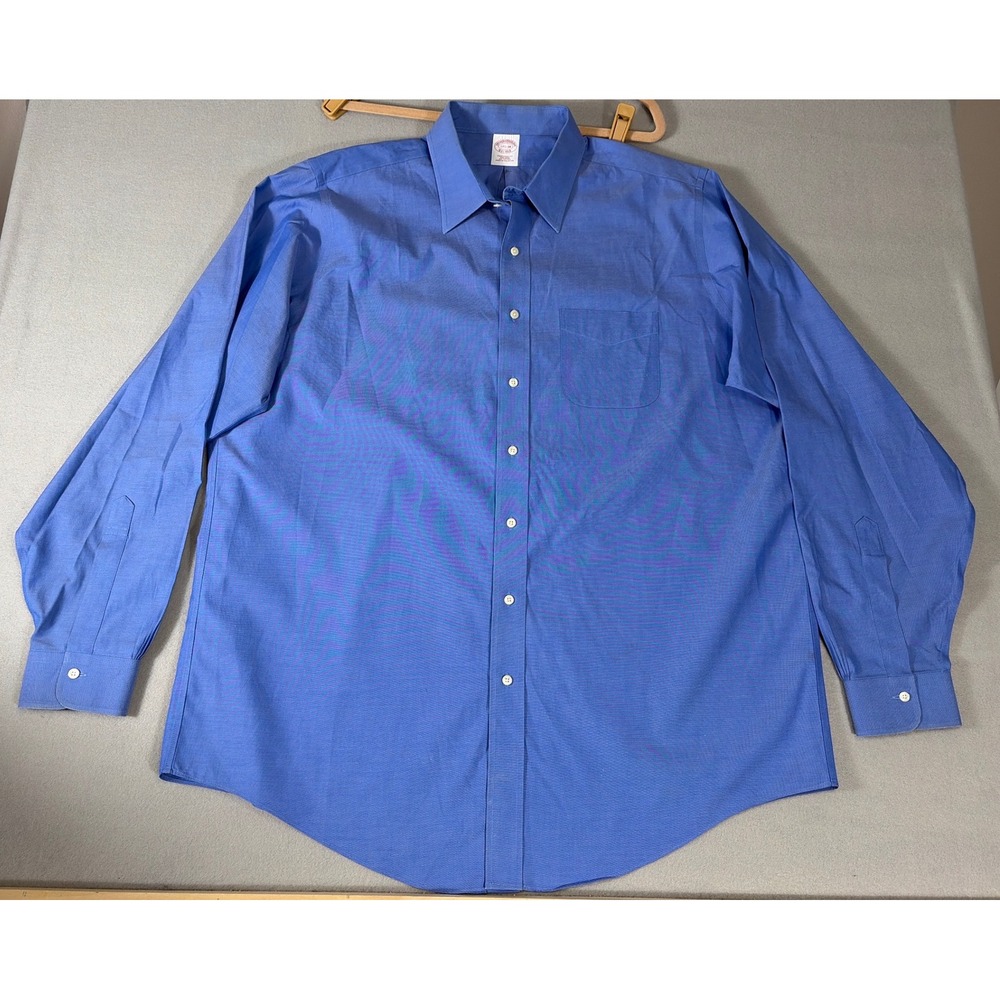Brooks Brothers Men's Solid Royal Blue Dress Shirt